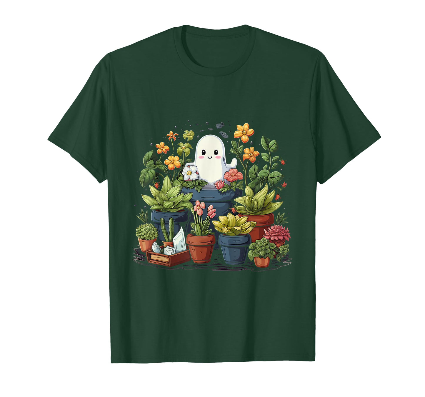 Ghost Plant Lady Halloween Ghostly Gardening Plant Lover T-Shirt