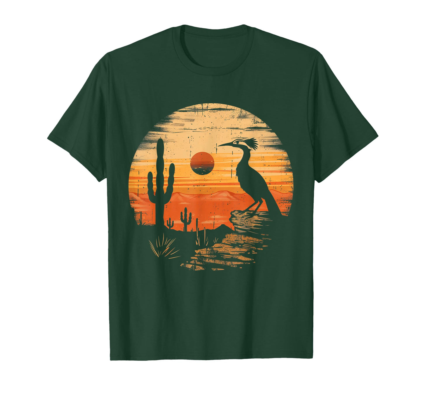 Roadrunner Bird Desert Landscape Cactus Arizona Texas Nevada T-Shirt