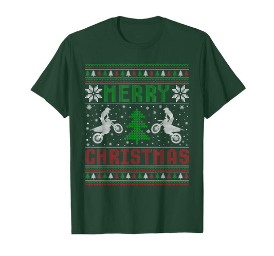 Dirt Bike Merry Christmas Matching Ugly Christmas Sweaters T-Shirt