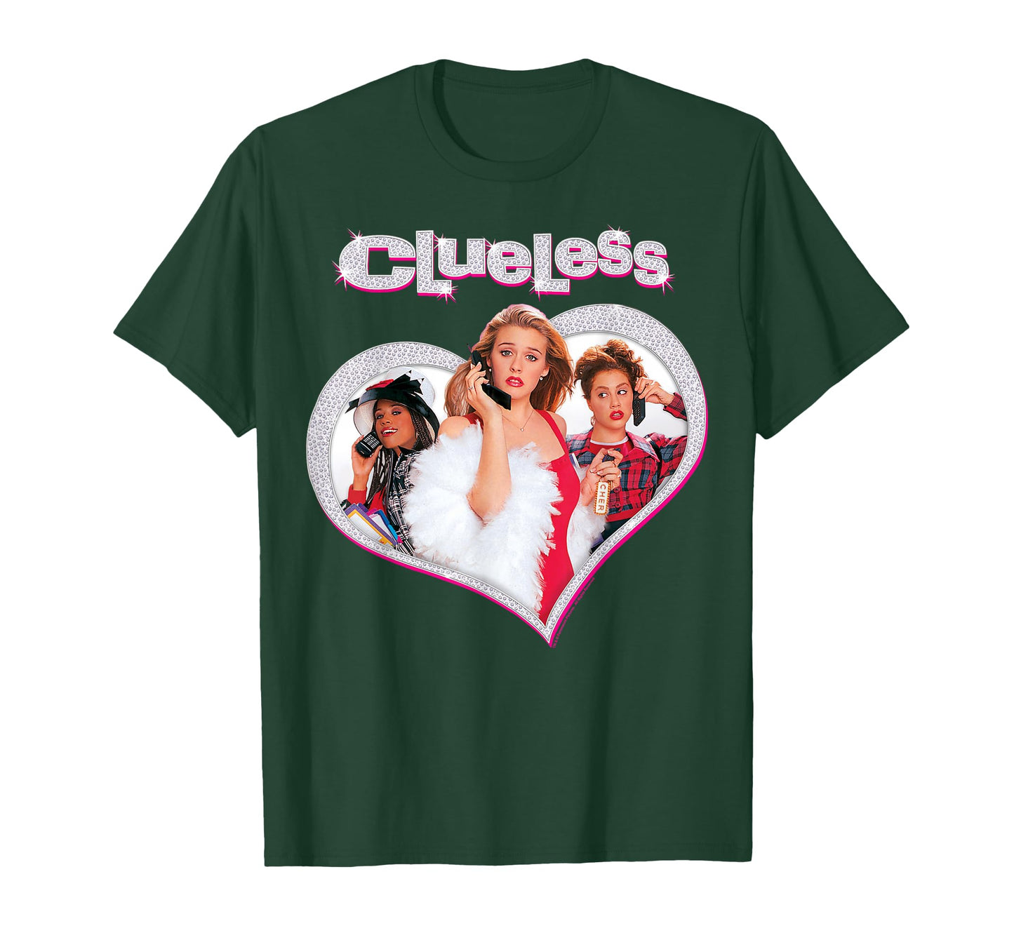 Clueless Cher's Trio Sparkle Heart Poster Graphic T-Shirt T-Shirt