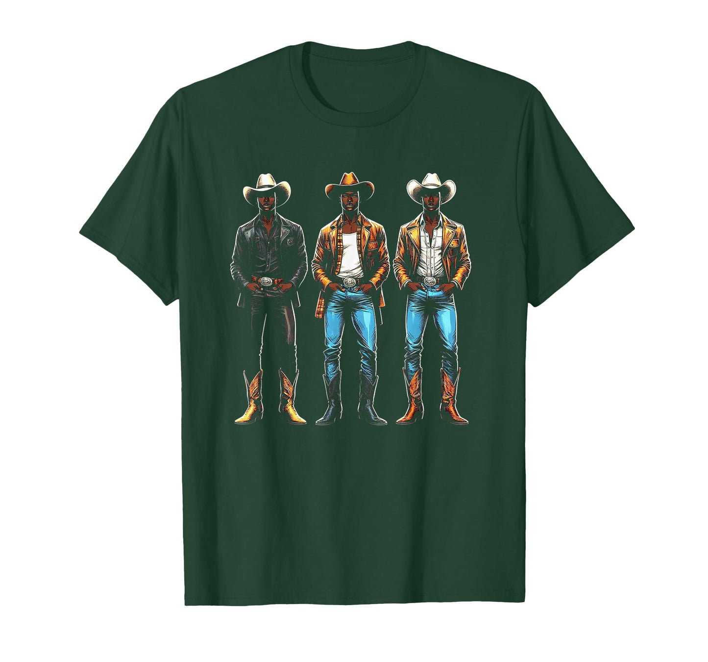Black Cowboy Western Rodeo Melanin Black History Texas Men T-Shirt