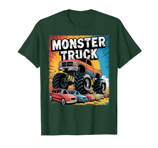 Monster Truck Crushing Cars Apparel for Monster Truck Lovers T-Shirt