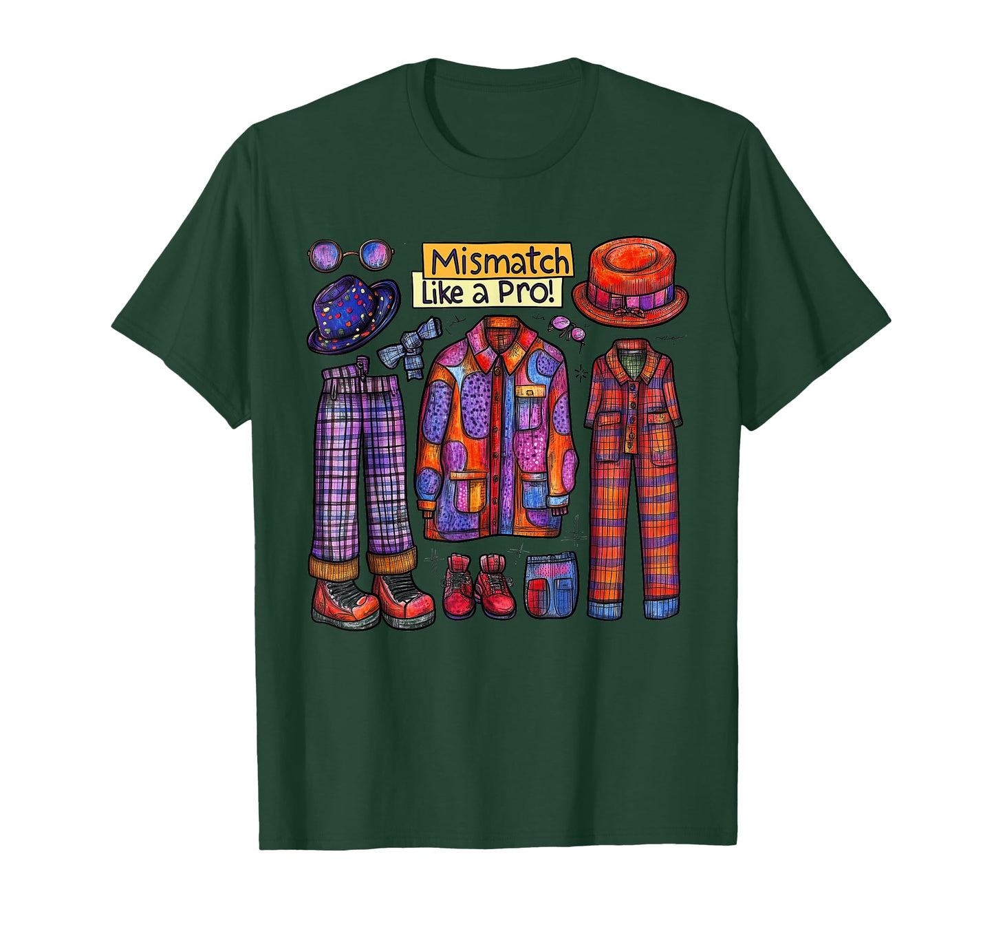 Mismatch Like a Pro Funny Spirit Week Crazy Outfit T-Shirt
