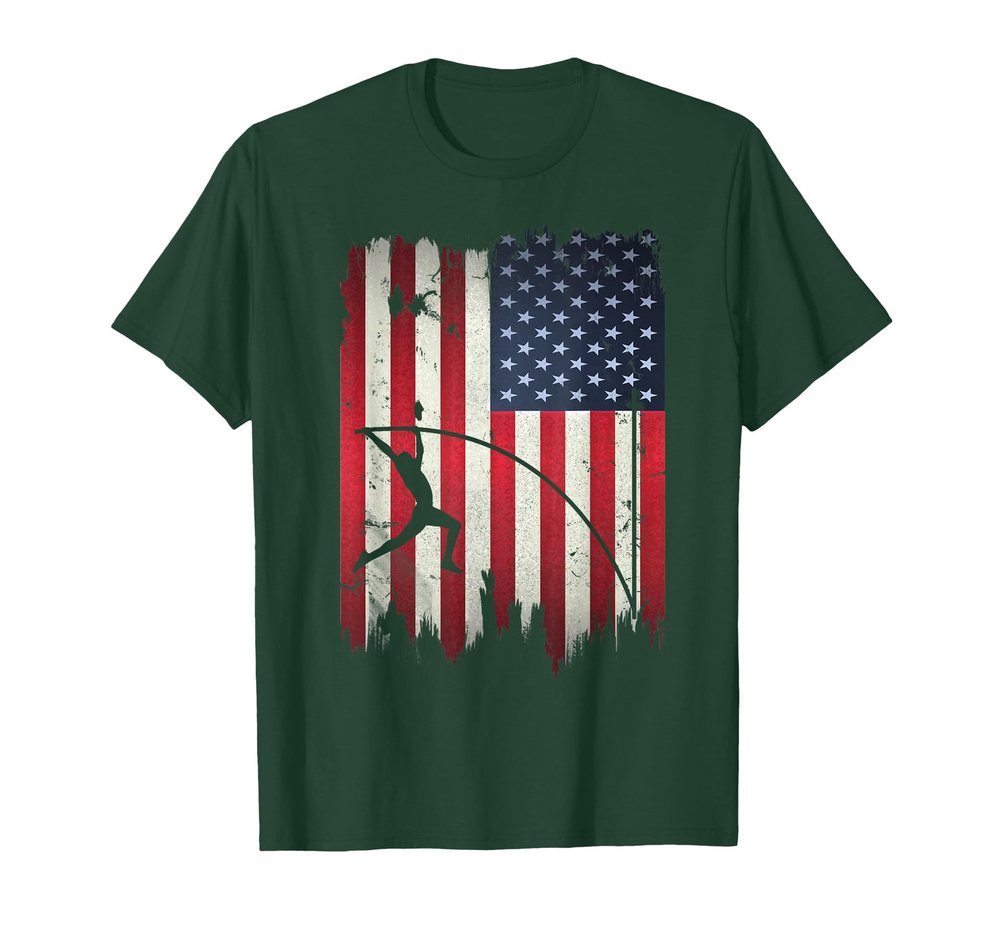 Pole Vault USA American Flag 4th of July Jump Sports Gift T-Shirt