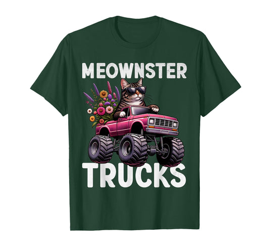 Funny Monster Truck Cat For Girls Women Monster Truck Party T-Shirt