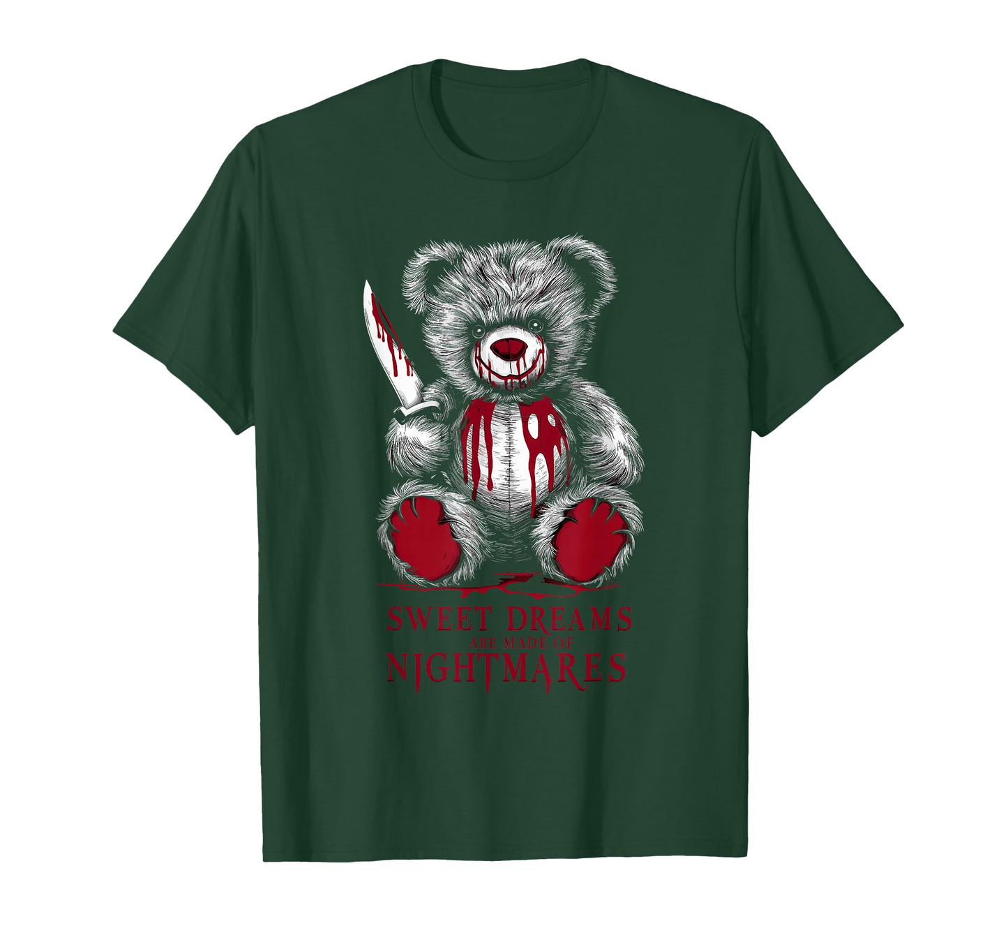 Terrifying Teddy Spooky Plush Horror Teddy Bear Scary T-Shirt