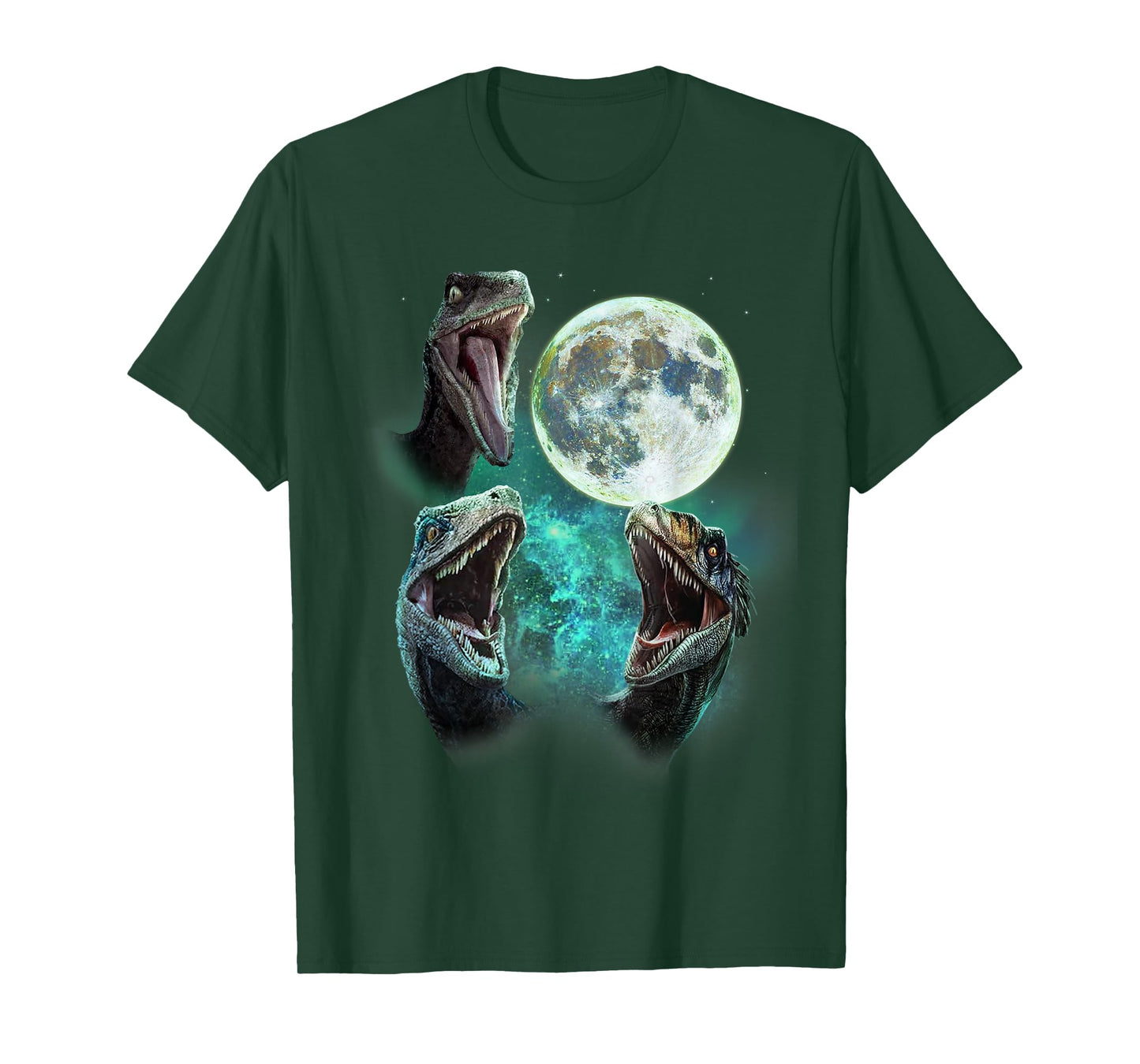 Velociraptors Howl at the Moon - Funny 3 Wolfs Parody T-Shirt
