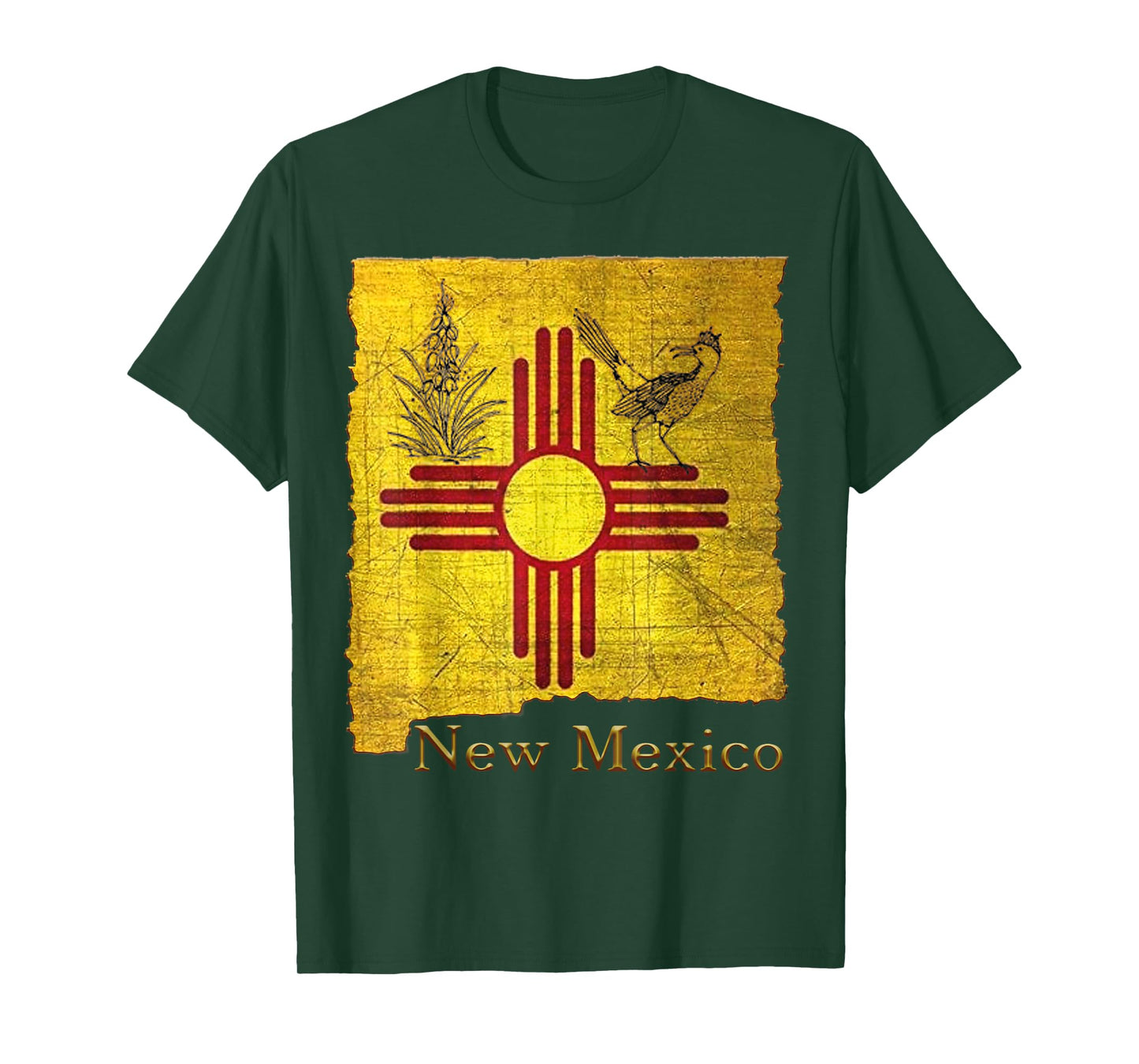 New Mexico Land of Enchantment roadrunner yucca Santa Fe NM T-Shirt