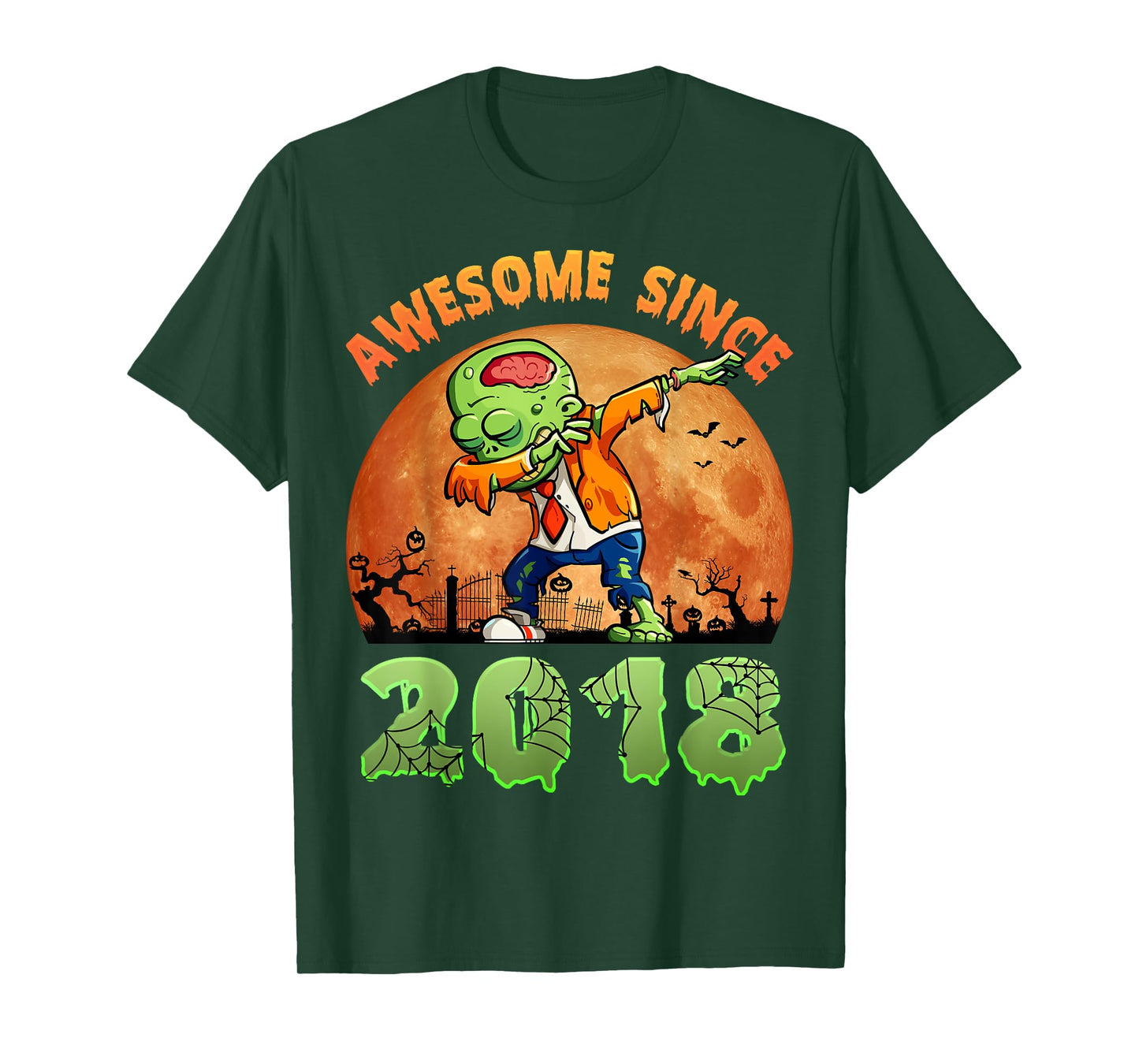 6th Birthday Halloween 6 Years Old Zombie Awesome Since 2018 T-Shirt