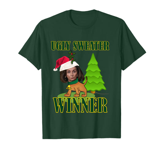 Nancy Pelosi Ugly Sweater Winner Christmas Party Humor Long Sleeve T-Shirt
