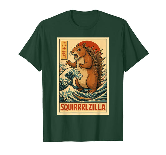 Funny Squirrelzilla Monster Kaiju Squirrel Japanese Art T-Shirt