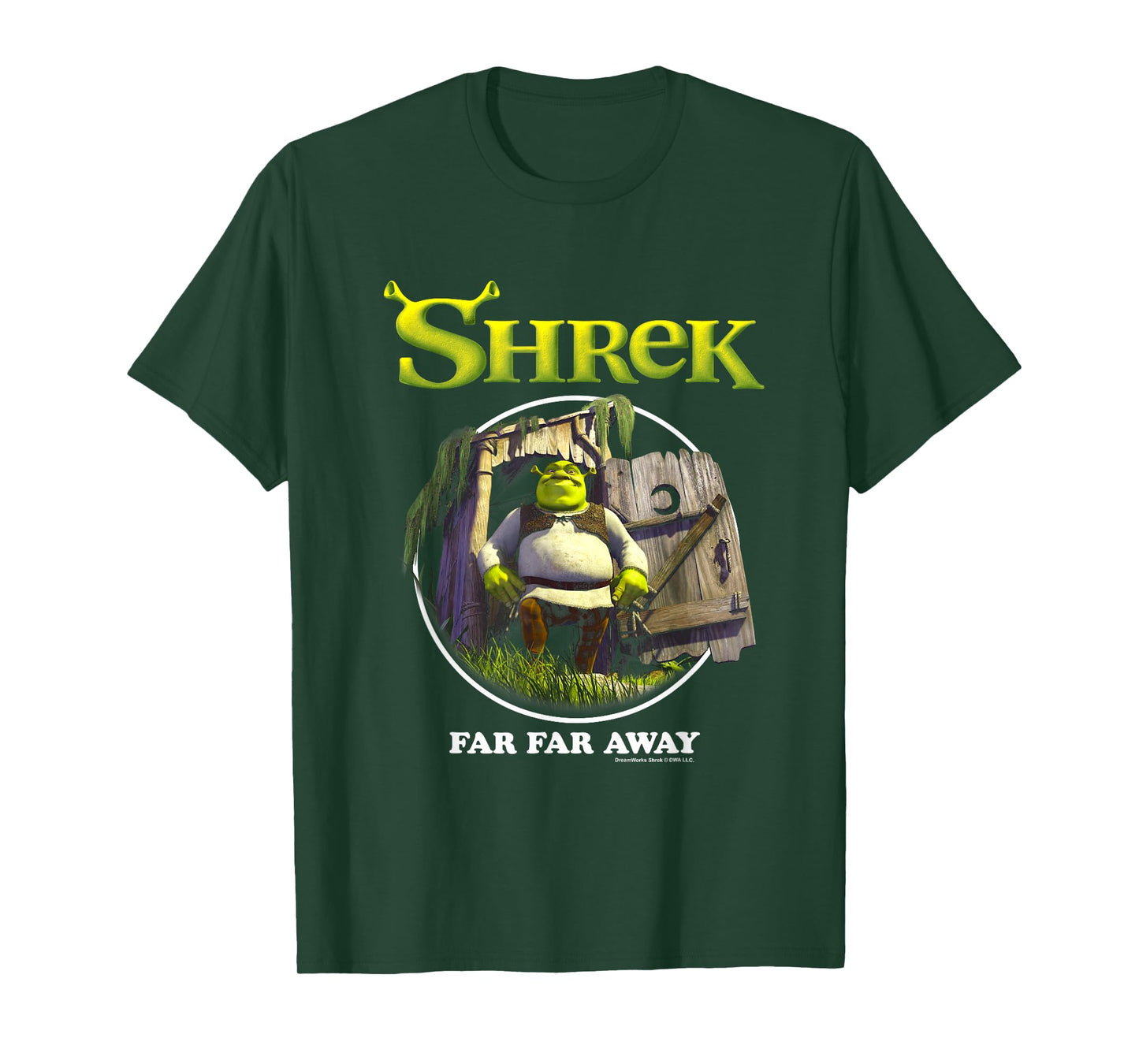 Shrek Far Far Away Confidence Pose Big Chest Circle Logo T-Shirt