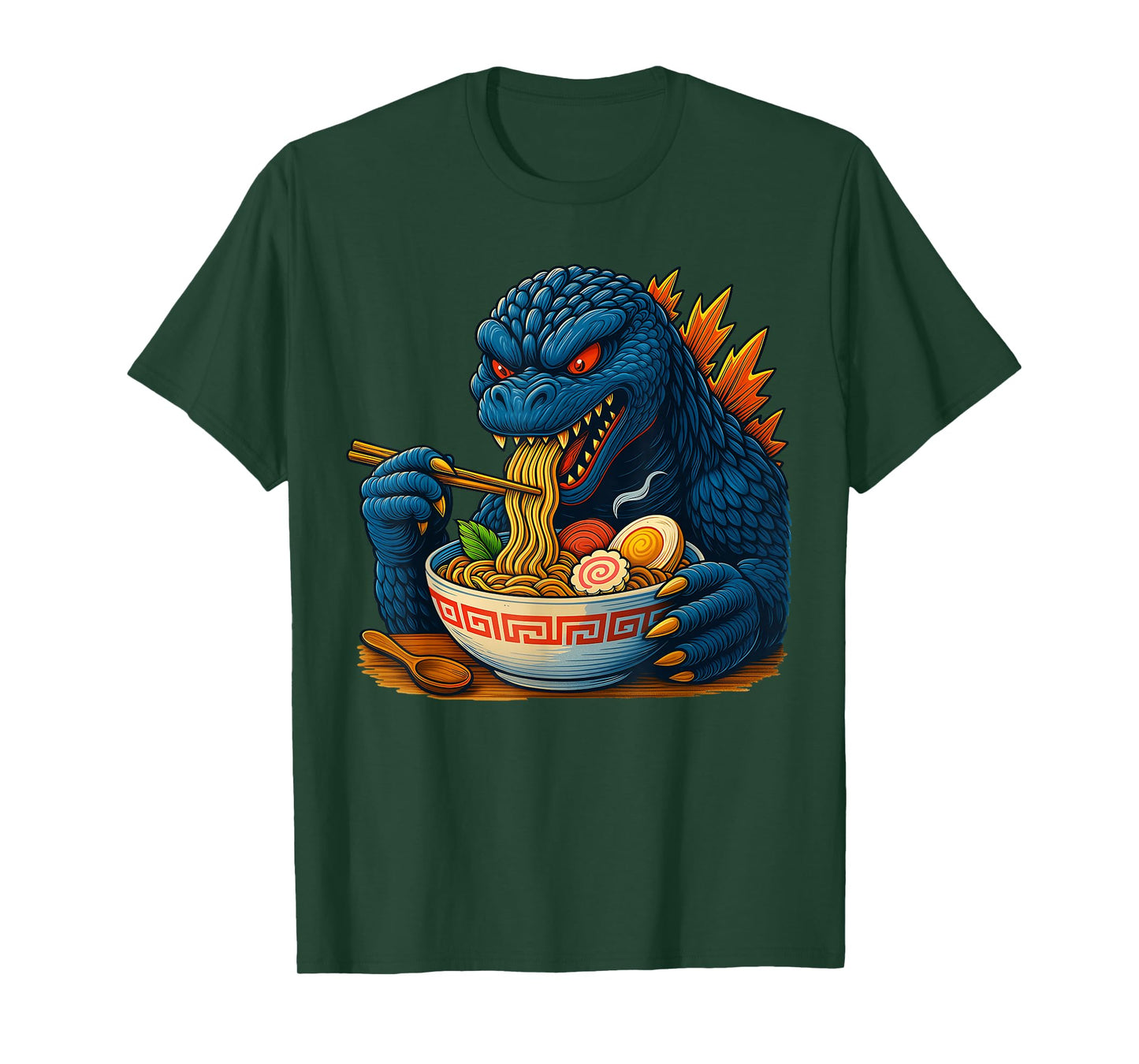 Kaiju Eating Ramen Japanese Funny Monster Eating Ramen T-Shirt