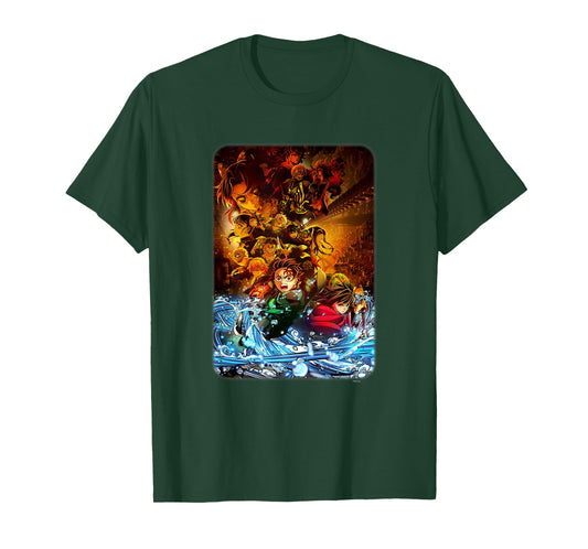 Demon Slayer: Infinity Castle Hashira Water Battle Collage T-Shirt