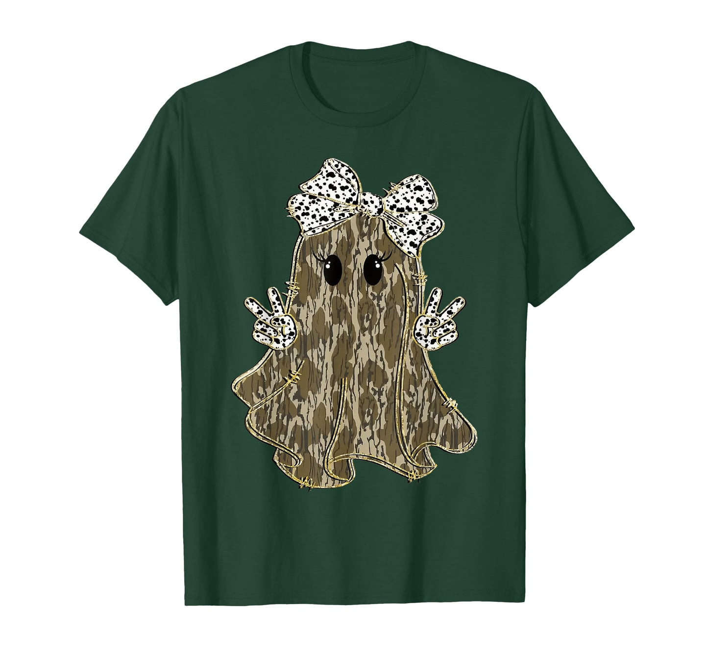 Funny Halloween Camouflage Camo Ghost Hello Hunting Season T-Shirt