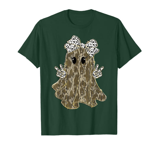 Funny Halloween Camouflage Camo Ghost Hello Hunting Season T-Shirt
