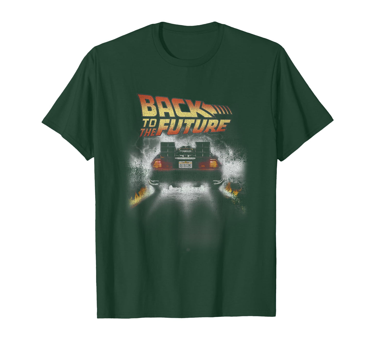 Back to The Future Vintage Delorean Peel Out Graphic T-Shirt T-Shirt