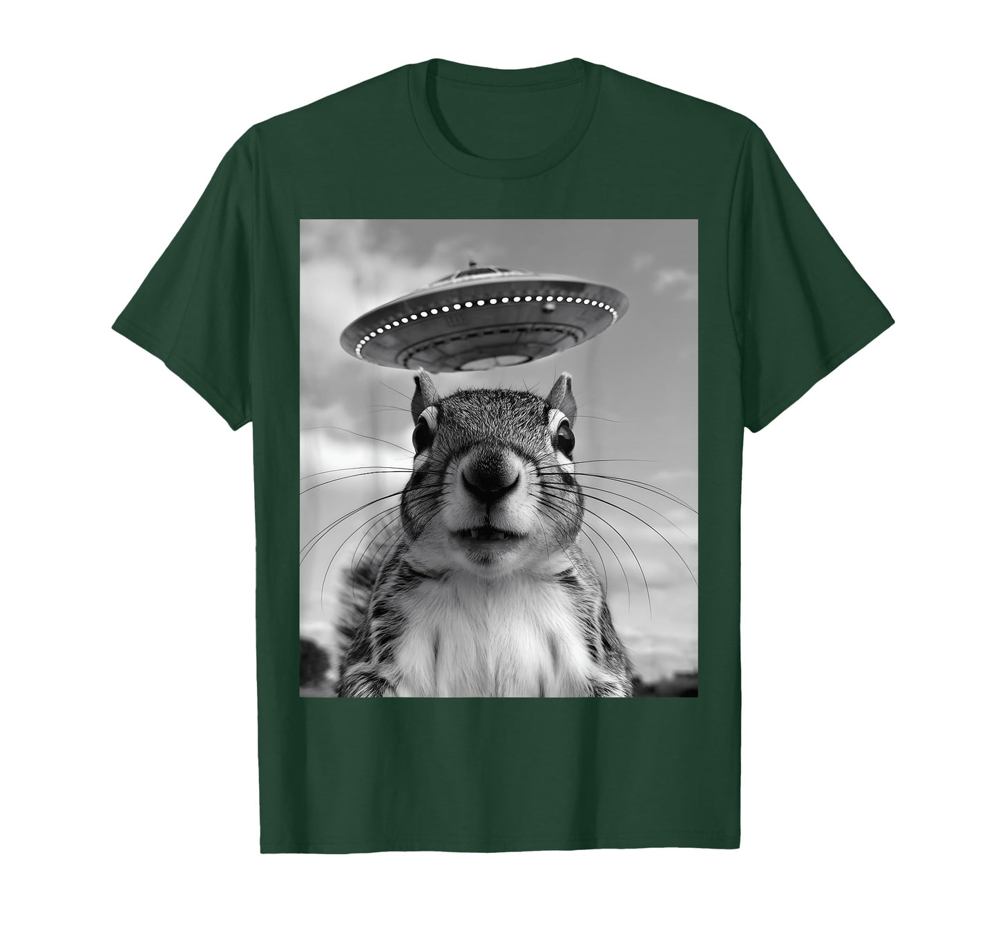 Squirrel Selfie With Alien UFO Funny Squirrel Gifts For Men T-Shirt