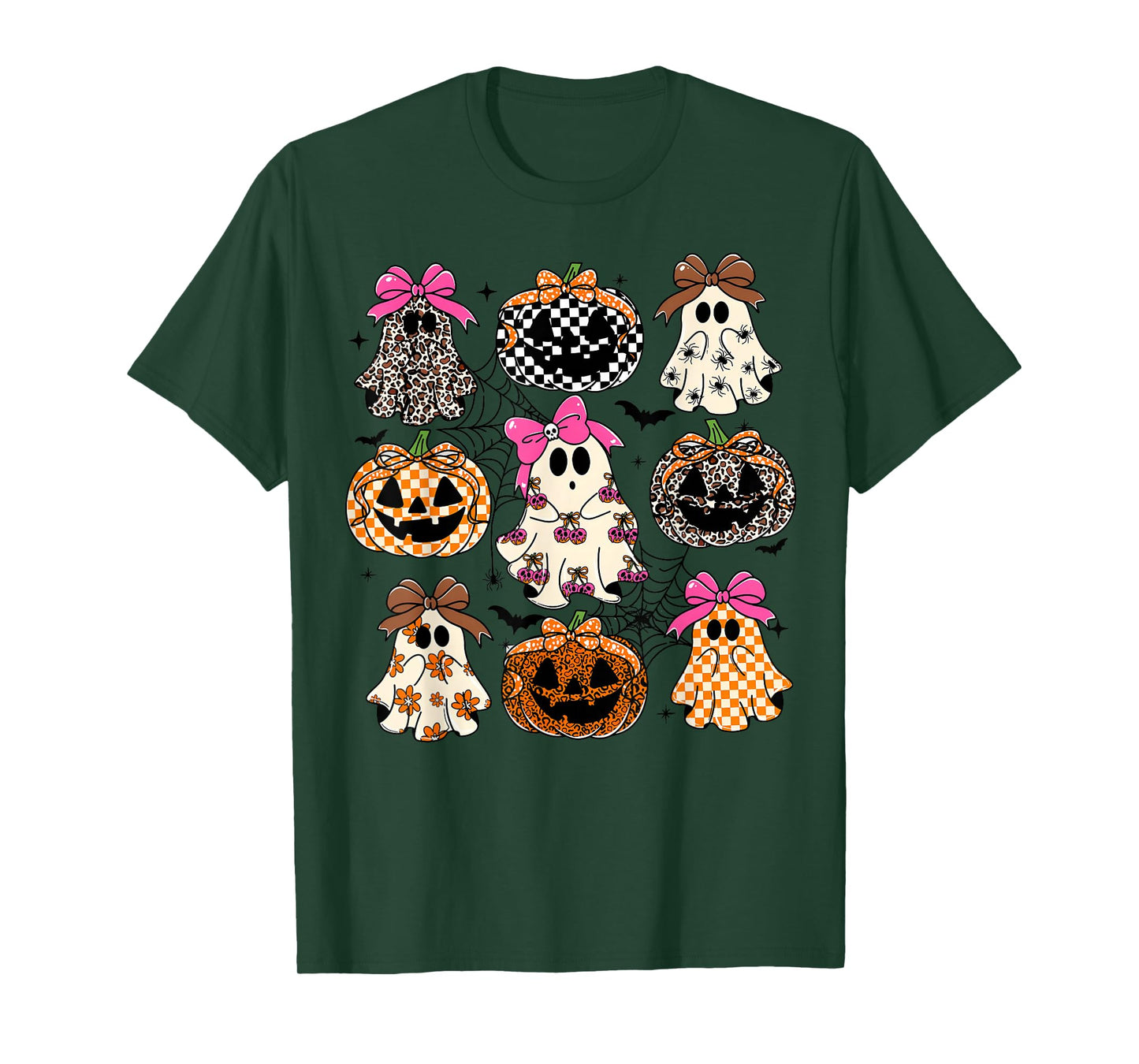 Halloween Coquette Bow Pumpkin Ghost Spooky Boo Women Girl T-Shirt
