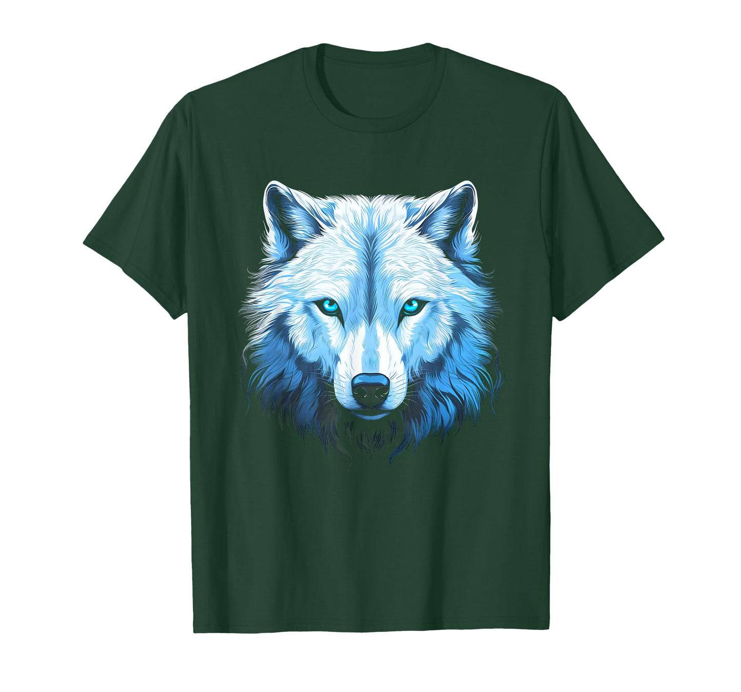 Arctic Wolf Face Wolves Art Motif T-Shirt
