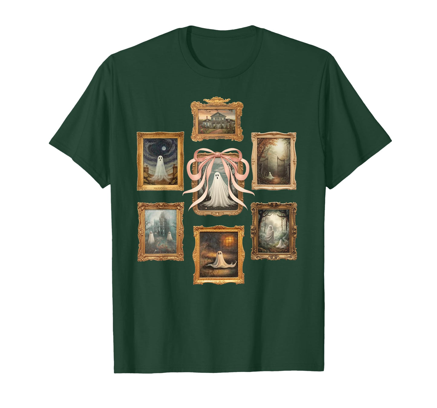 Retro Ghost Frames Halloween Spooky Season Ghost T-Shirt
