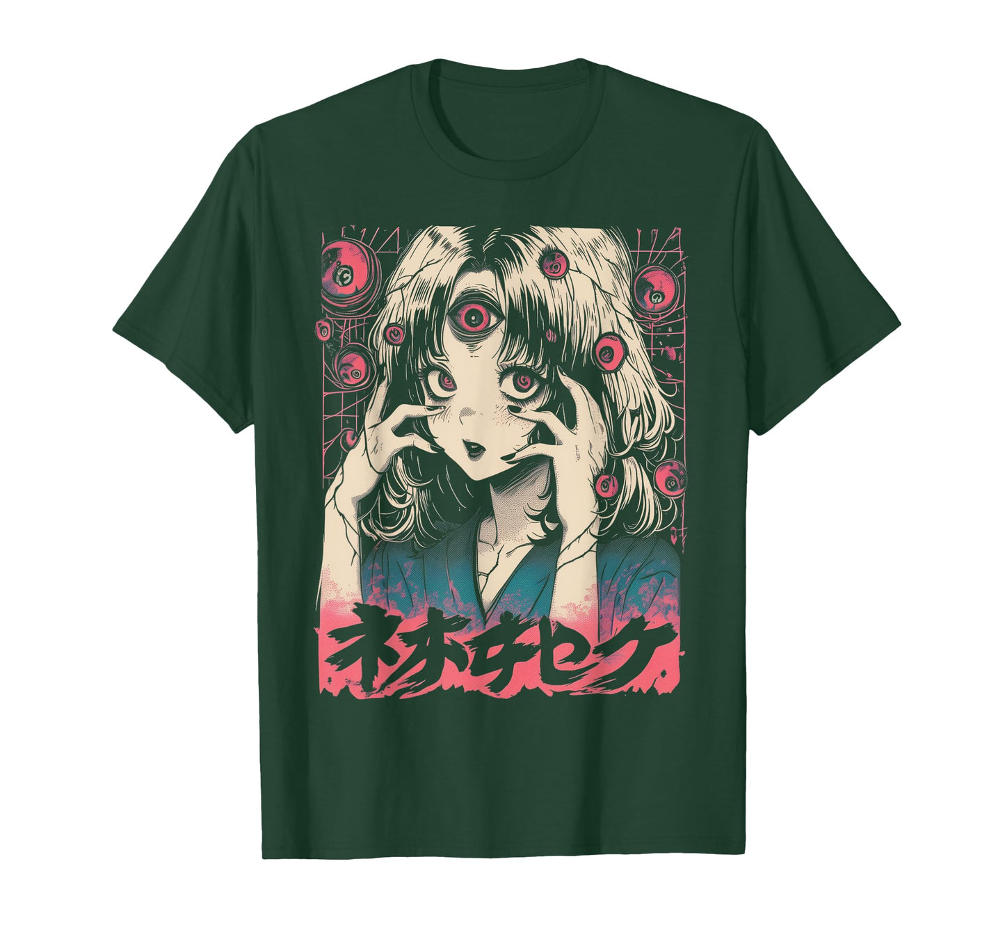 Goth Grunge Demon Anime Girl Waifu Horror Alt Aesthetic T-Shirt