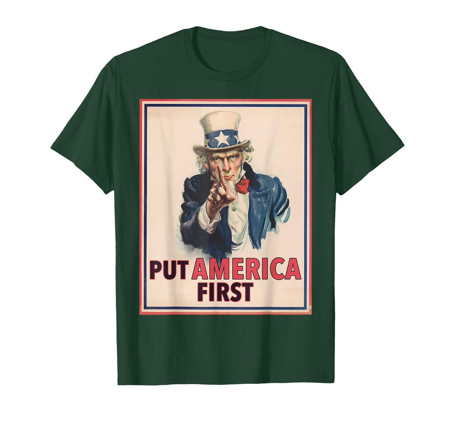 Put America First Poster - Trump 2024 Patriotic American T-Shirt