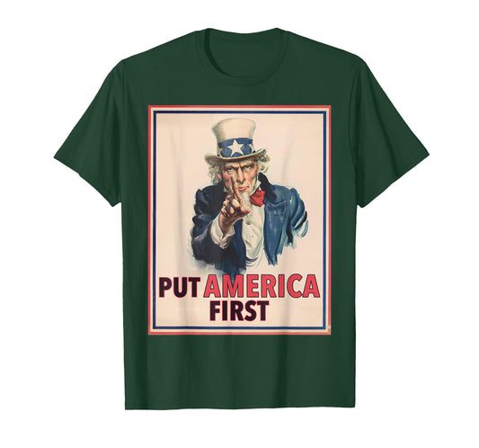 Put America First Poster - Trump 2024 Patriotic American T-Shirt