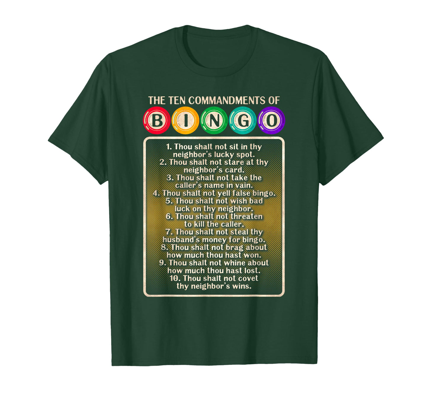10 Commandments Of Bingo - Bingo Player T-Shirt