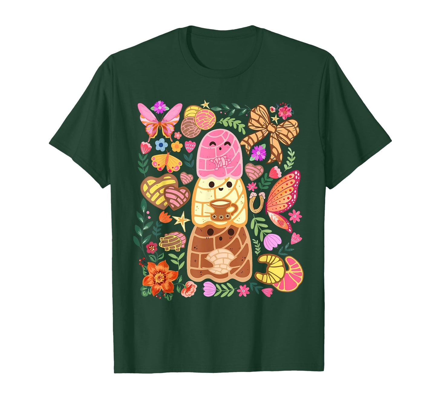 Boho Pantasmas Ghost Pan Dulce Conchas Mexican Halloween T-Shirt