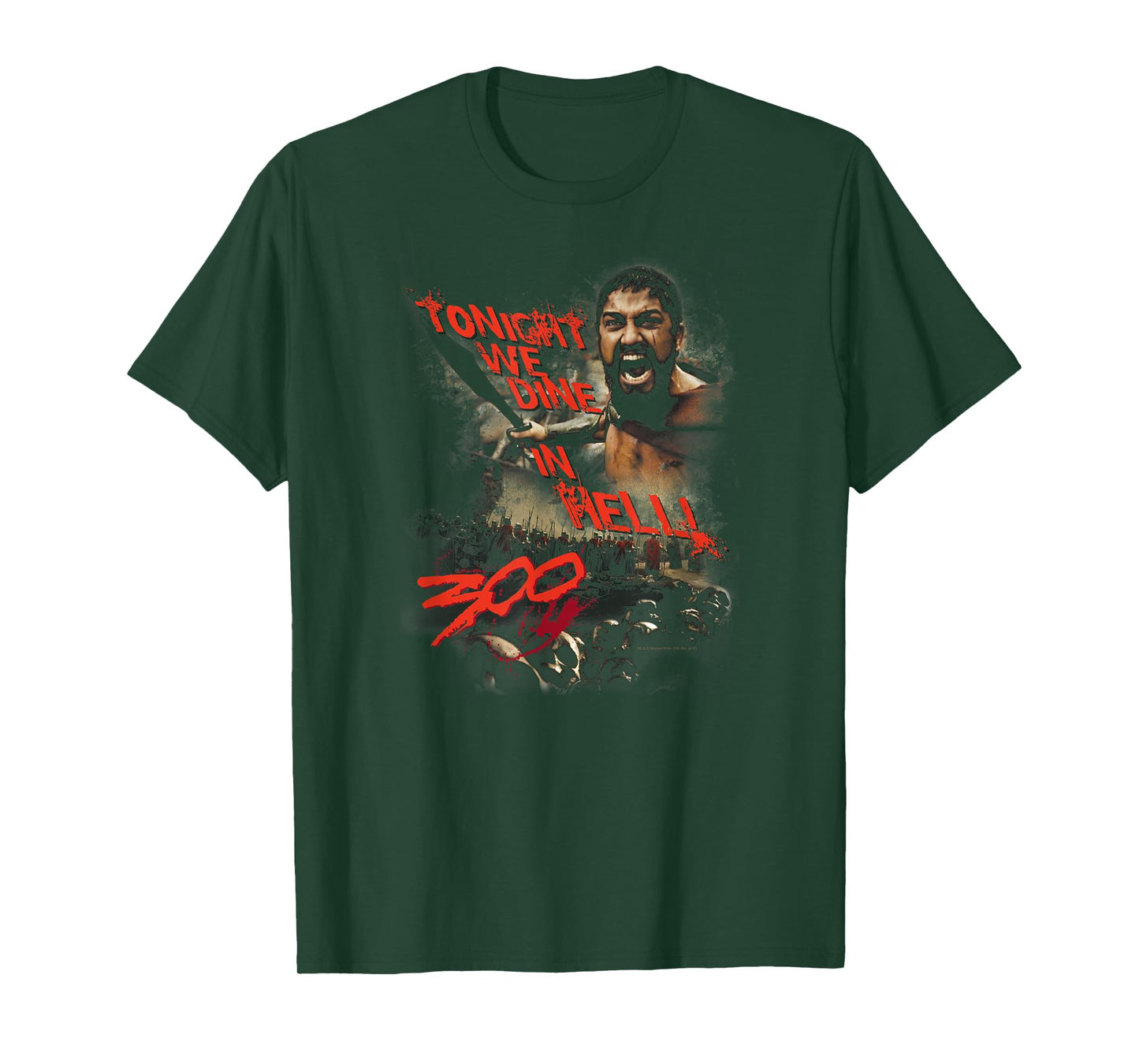Warner Bros. 300 Movie Dine in Hell Unisex-Adults Black Cotton Blend T-Shirt