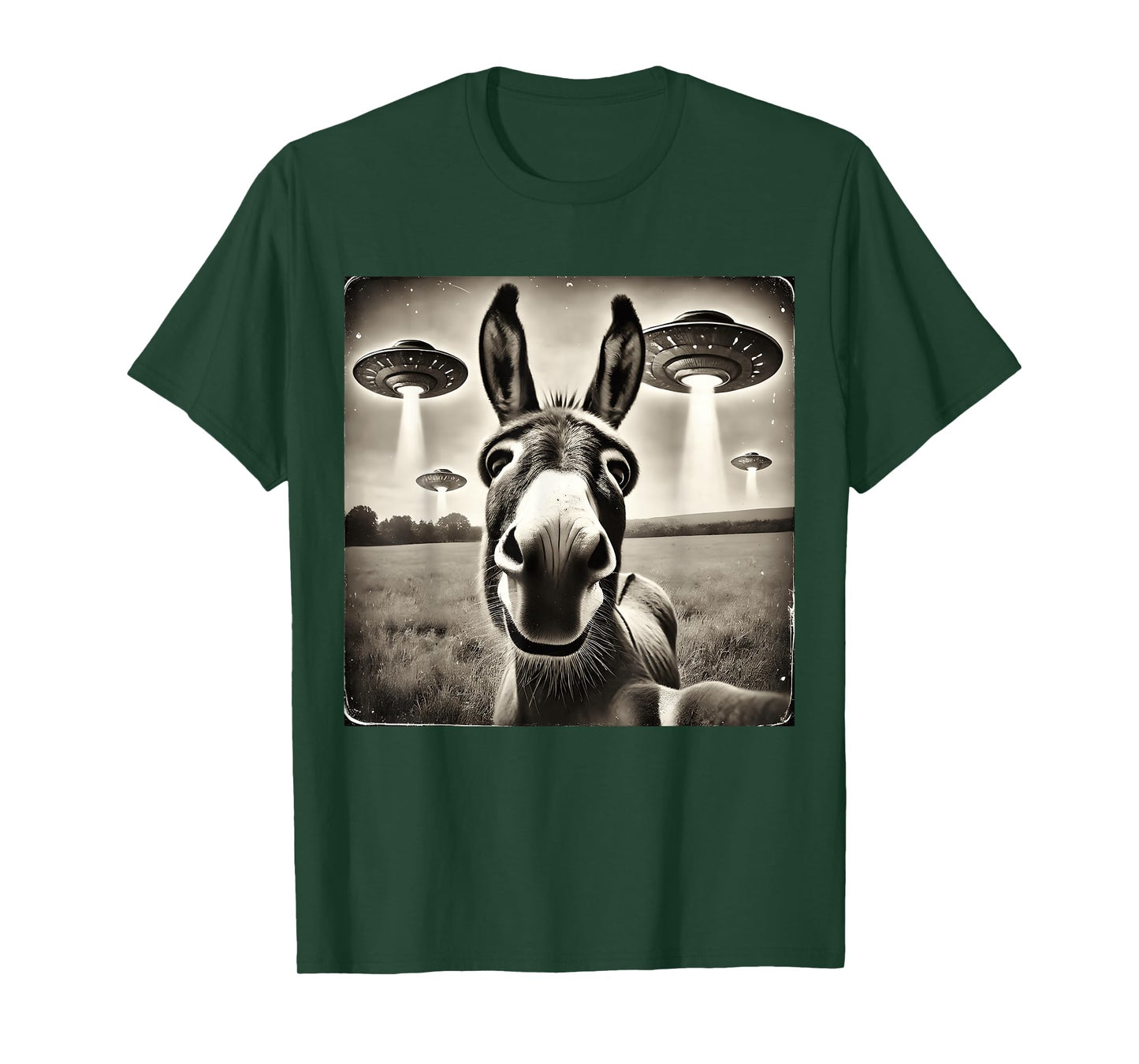 Funny Donkey Selfie UFOs T-Shirt