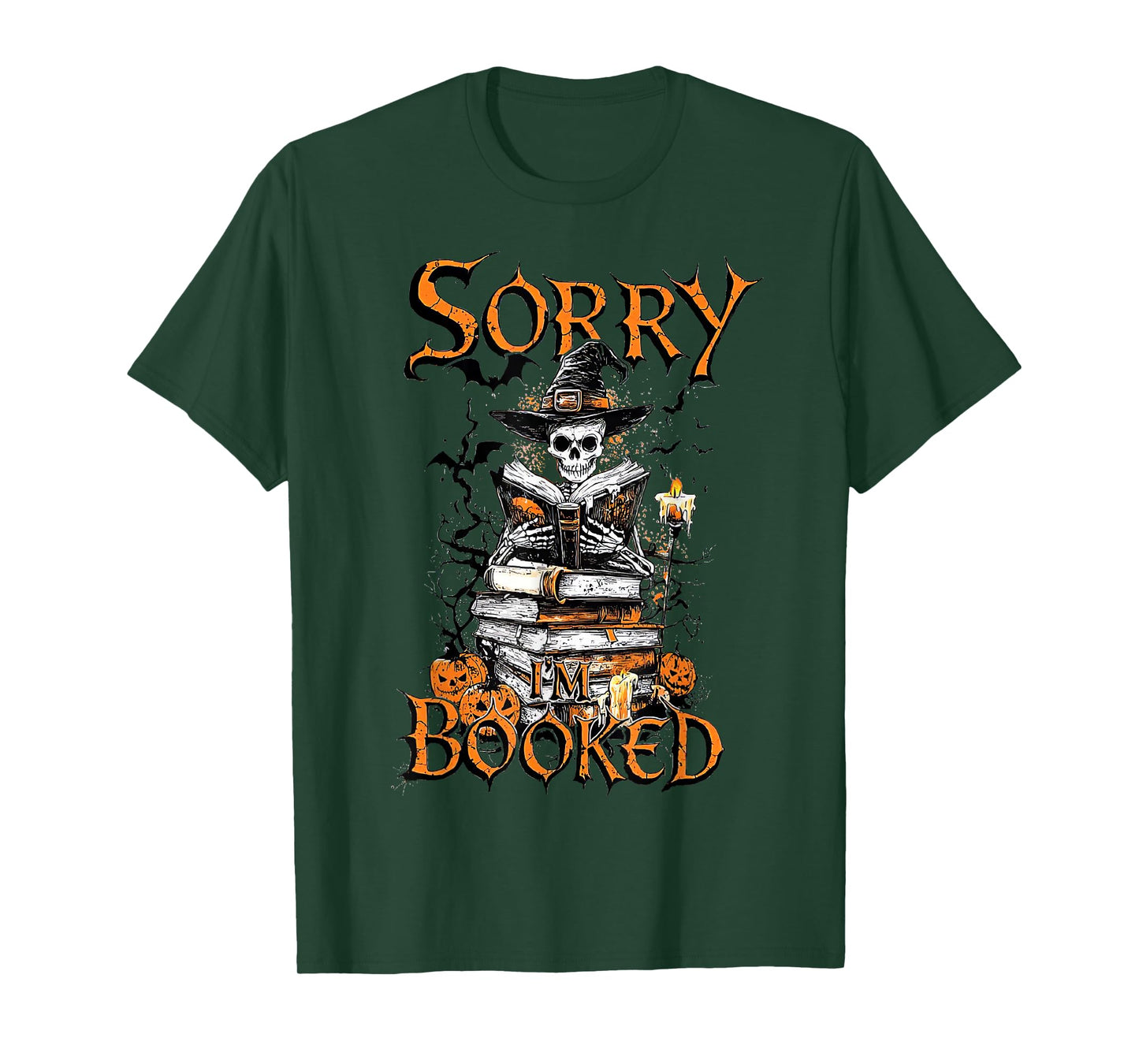 Sorry I'm Booked Funny Bookworm Book Lover Ghost Halloween T-Shirt