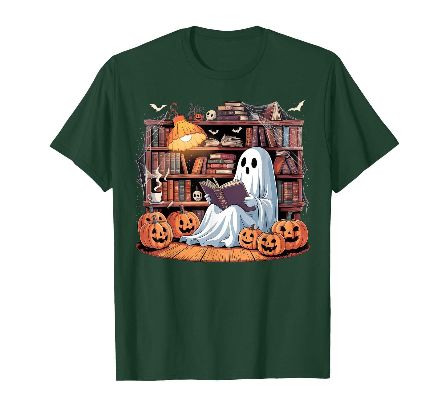 Funny Ghost Book Reading Halloween Books Lover Teacher T-Shirt