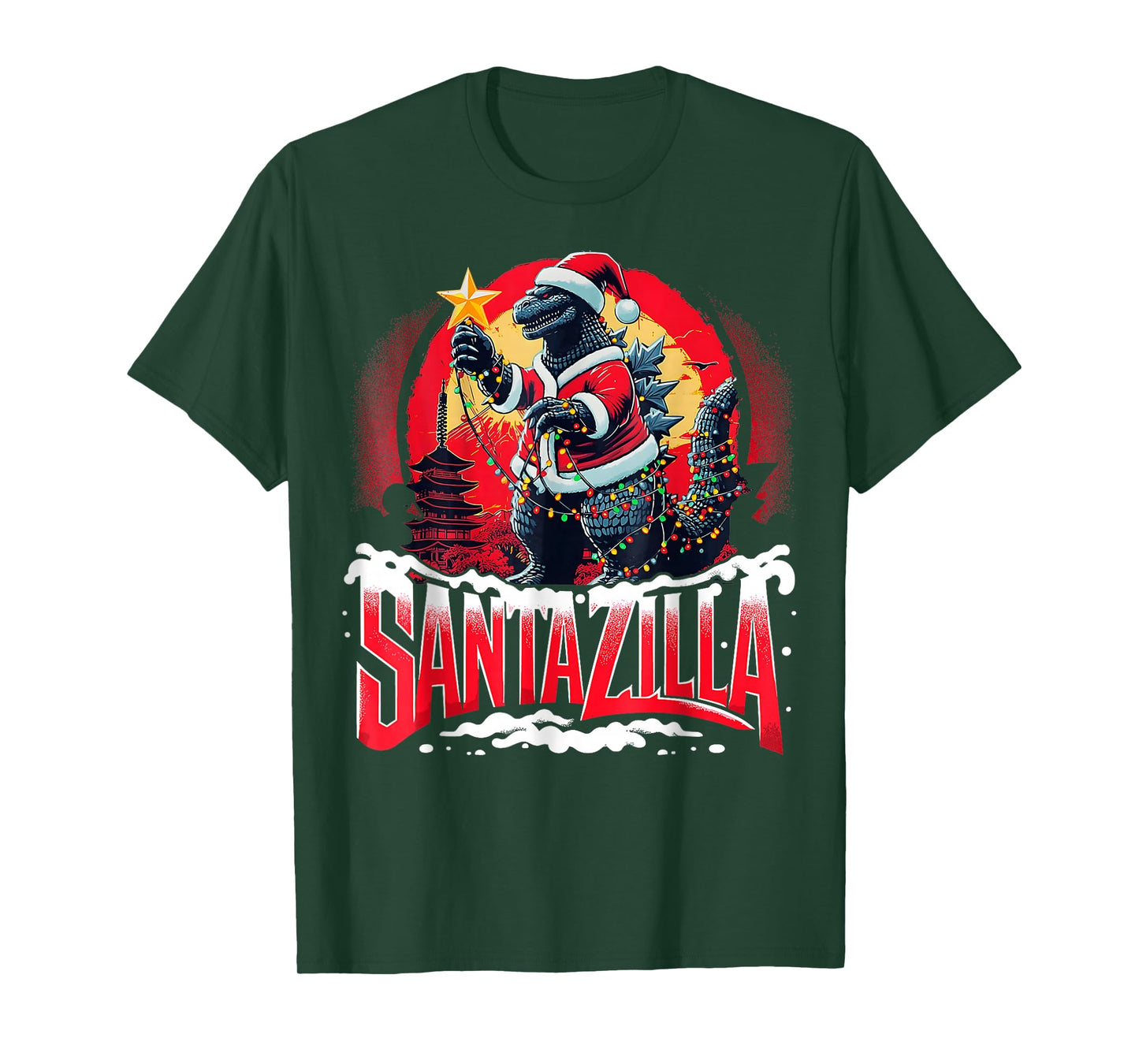 Kaiju Christmas Santazilla Japanese Monster Dinosaur Boys T-Shirt