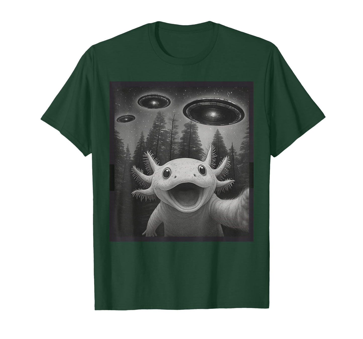 Funny Axolotl Selfie Alien UFO Gifts for Men Women Boy Kid T-Shirt