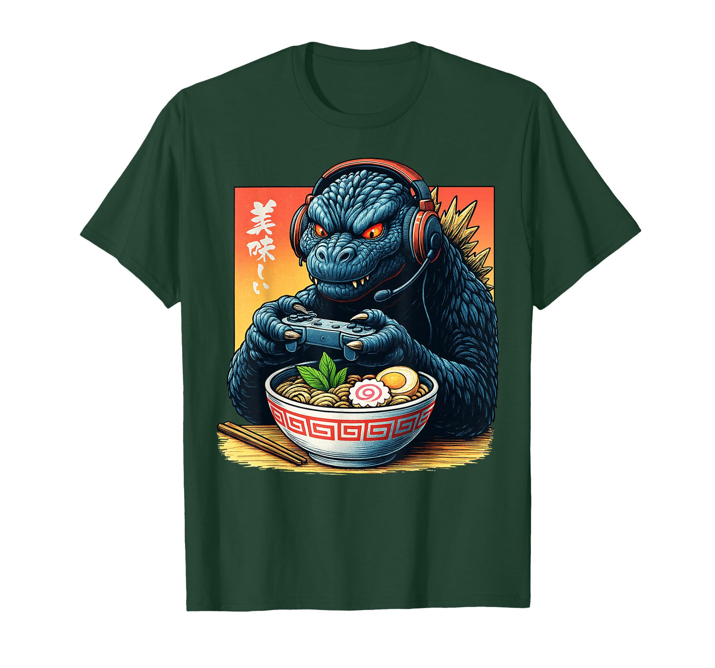 Funny Eating Ramen Japanese Monster Game Lover Birthday T-Shirt