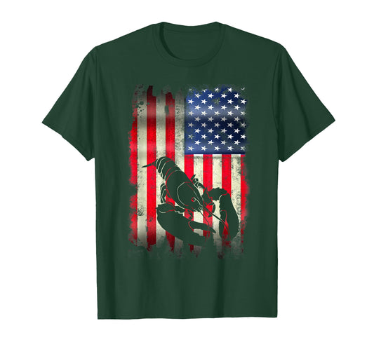 Lobster USA American Flag 4th of July Patriotic Merica T-Shirt