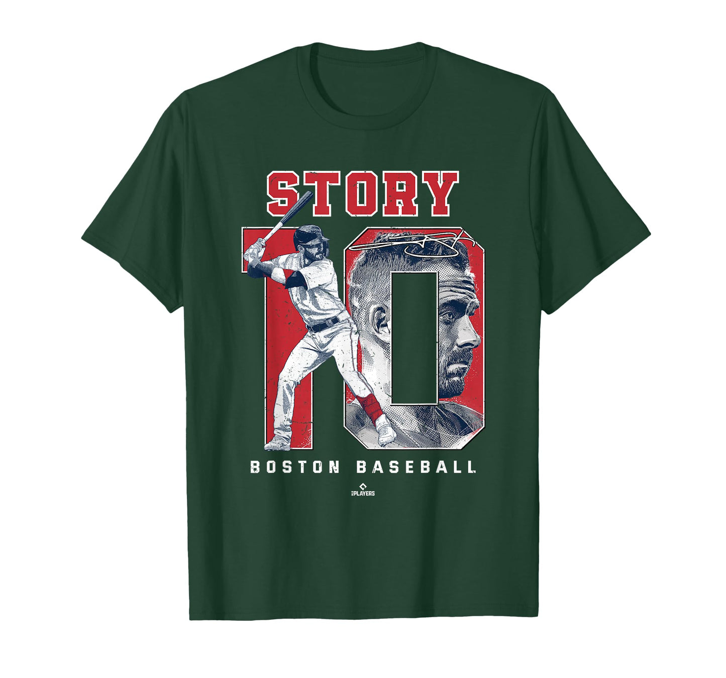 Number and Portrait Trevor Story Boston MLBPA T-Shirt
