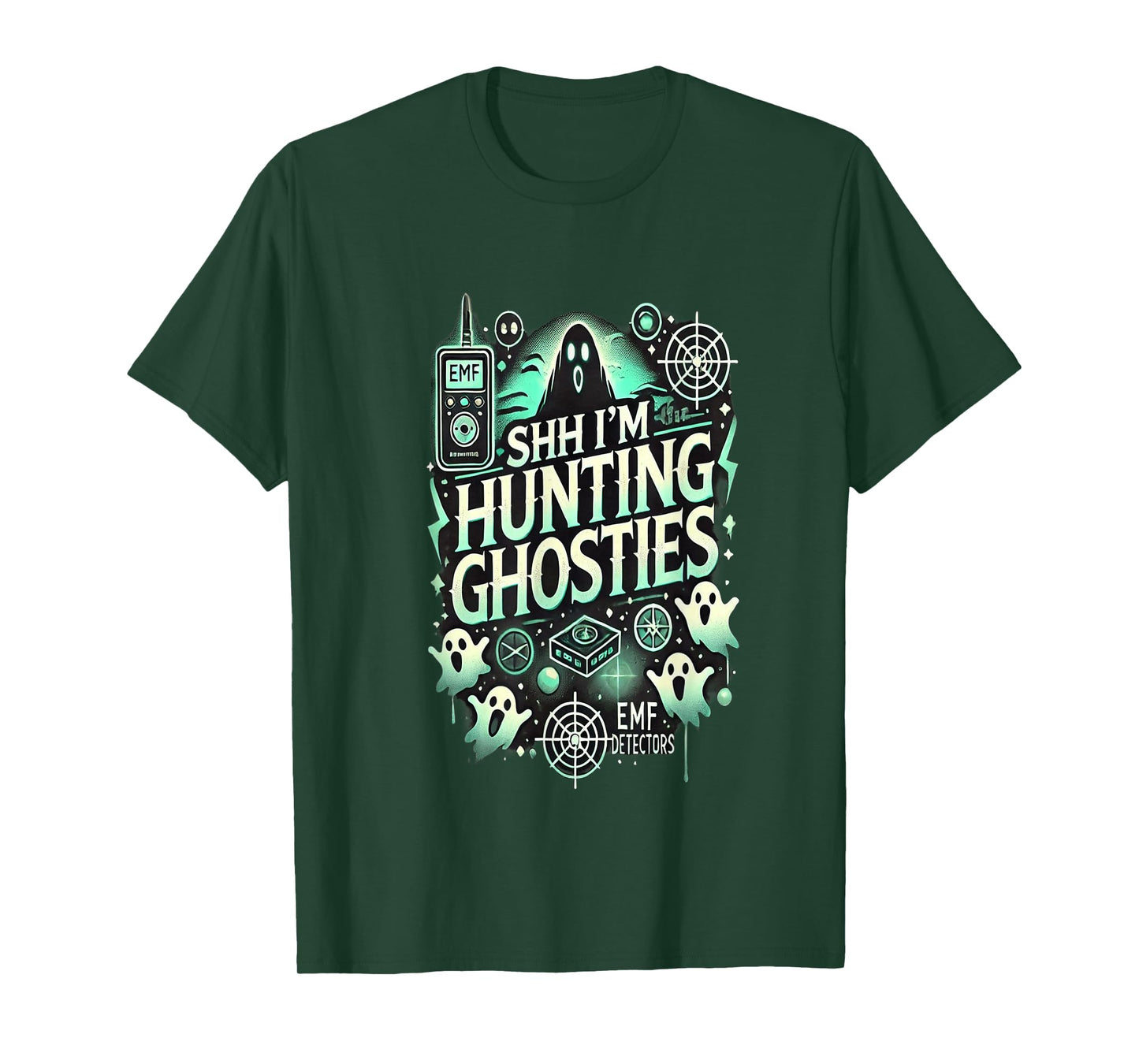 Shh I’m Hunting Ghosties Funny Ghost Hunting phasmophobia T-Shirt