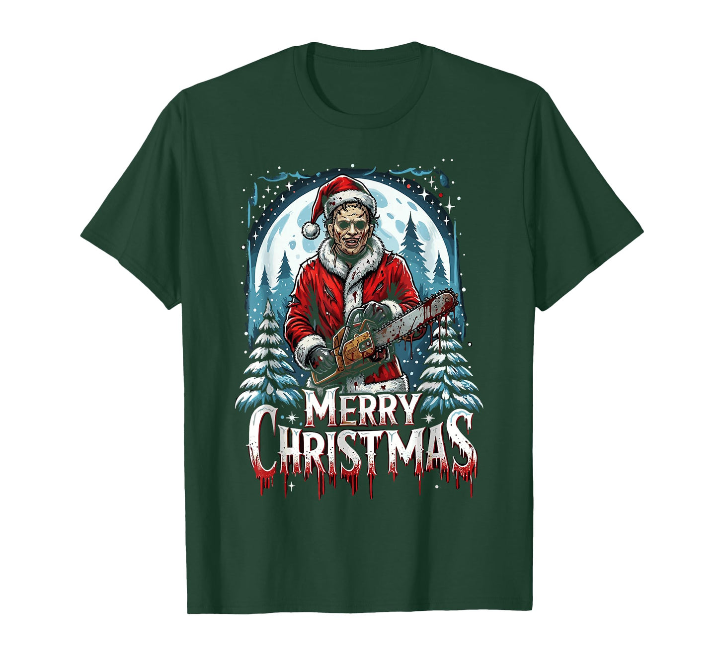 Merry Christmas Festive Slasher Candy Cane Menace T-Shirt