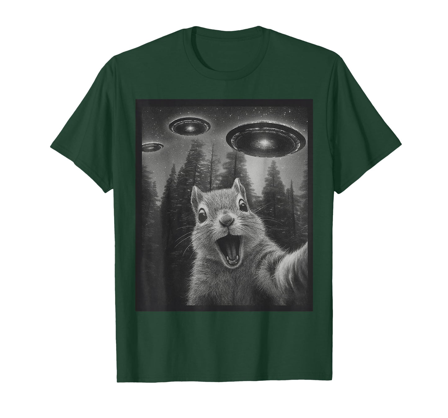 Funny Squirrel Selfie Alien UFO Gifts for Men Women Boy Kid T-Shirt