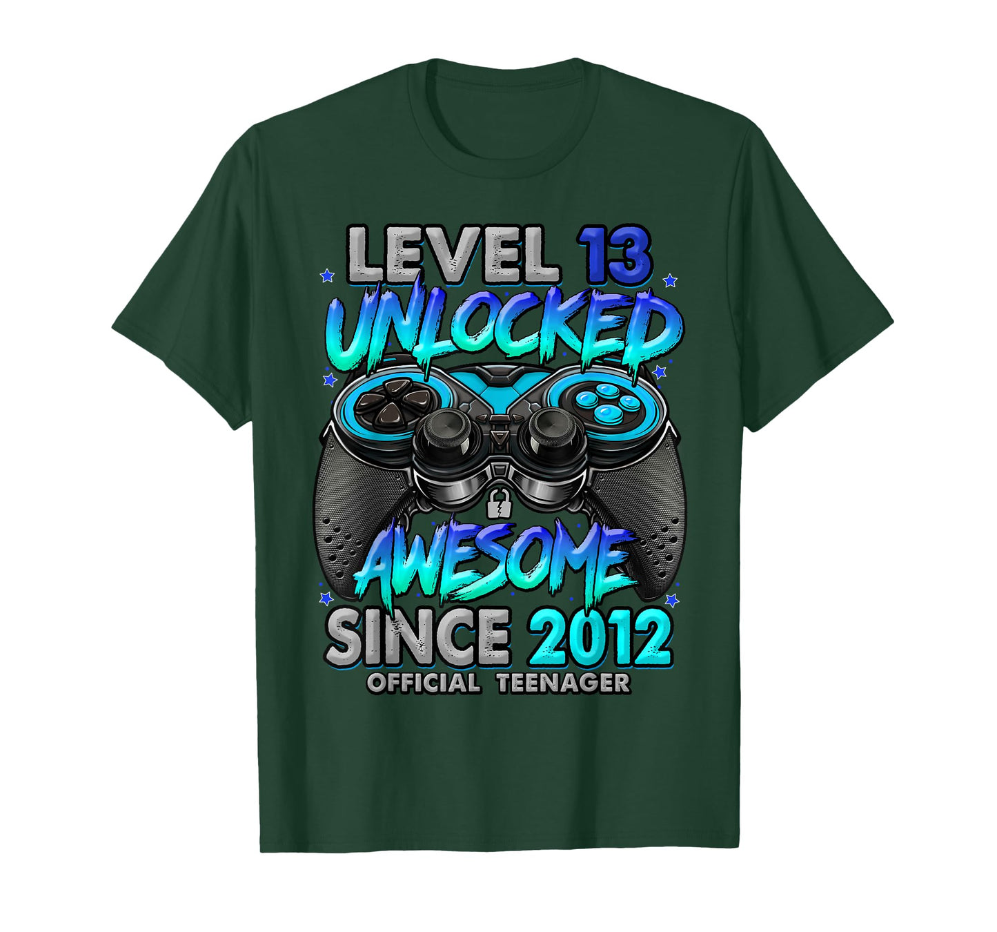 Level 13 Unlocked Awesome Since 2012 13th Birthday Gaming T-Shirt