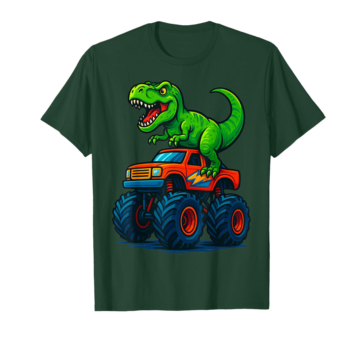 T-Rex Dinosaur Monster Truck Boys Birthday School Dino T-Shirt