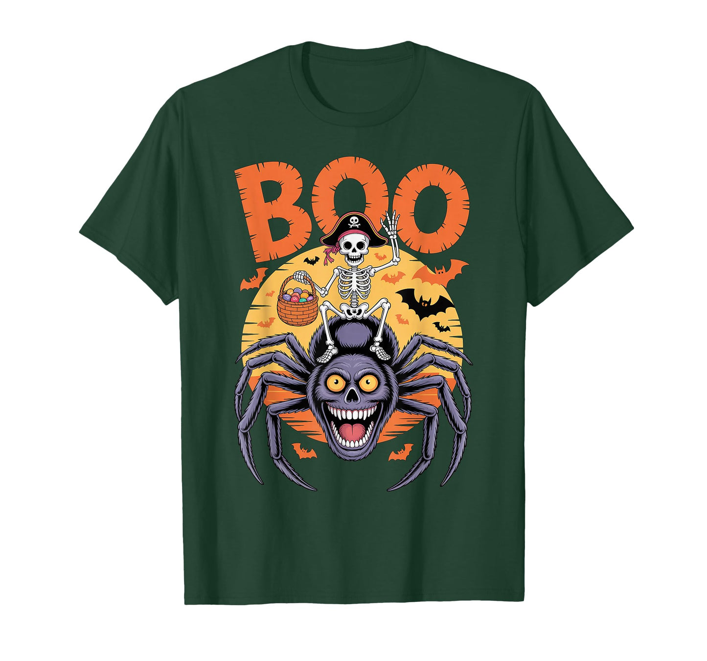 Spooky Spider Costume on Boo Spider Halloween T-Shirt