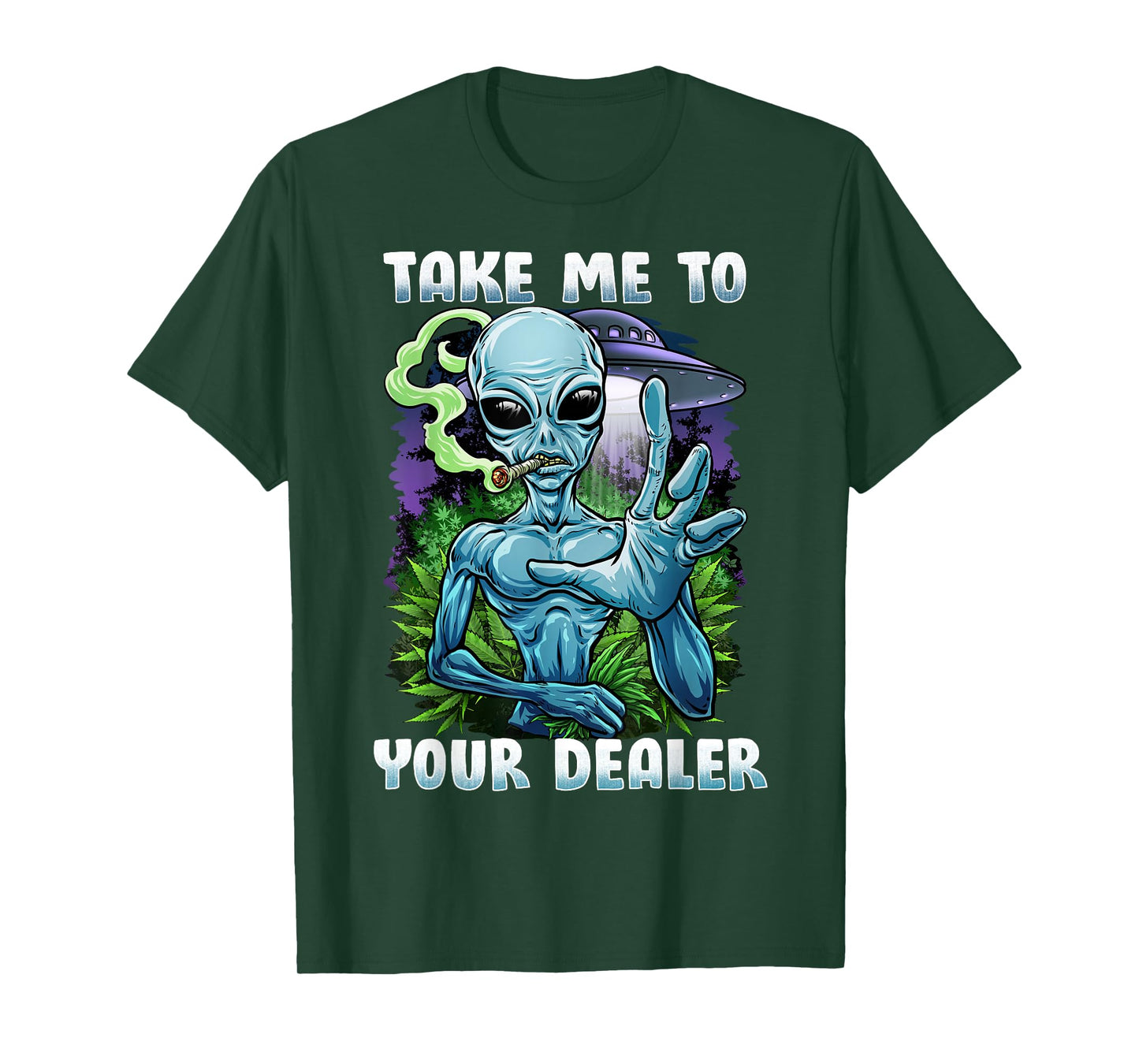 UFO Alien Weed Lover Tshirt For A Stoner Or Weed Lover T-Shirt T-Shirt