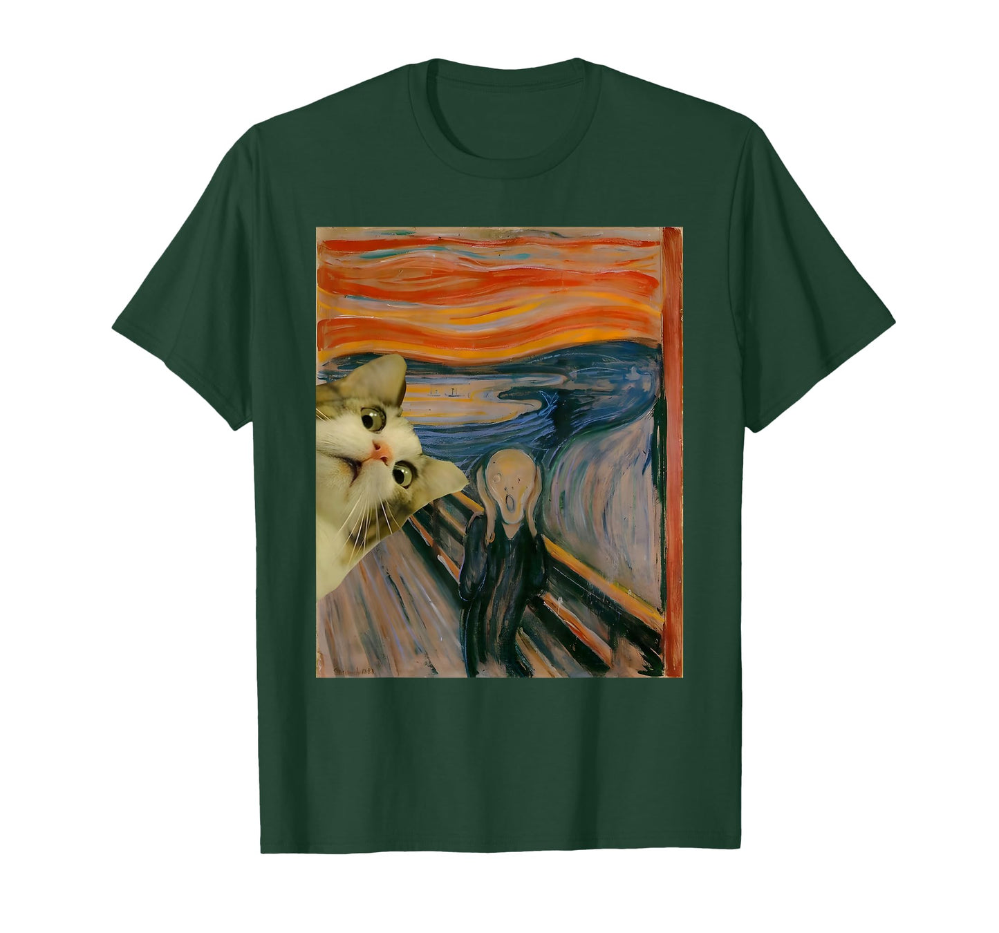 The Scream Cat by Munch Edvard Famous Painting Funny Cat Art T-Shirt
