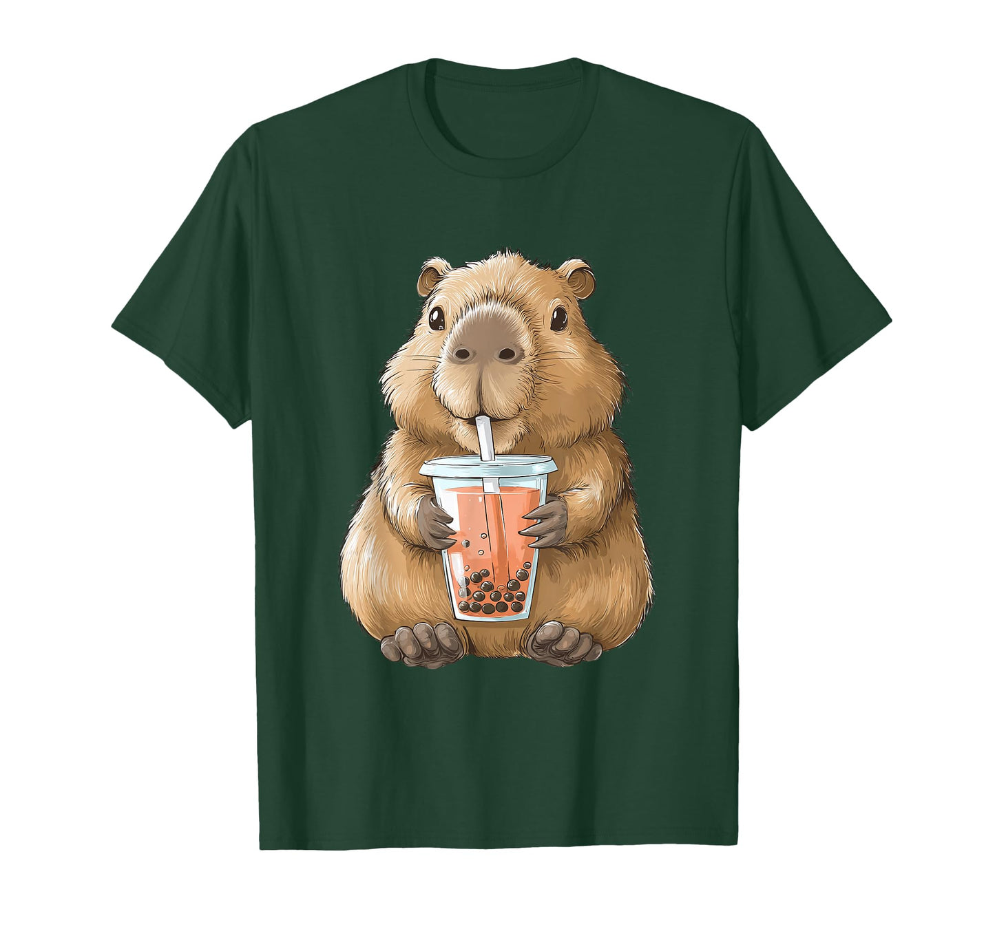 Kawaii Anime Capybara Boba T-Shirt