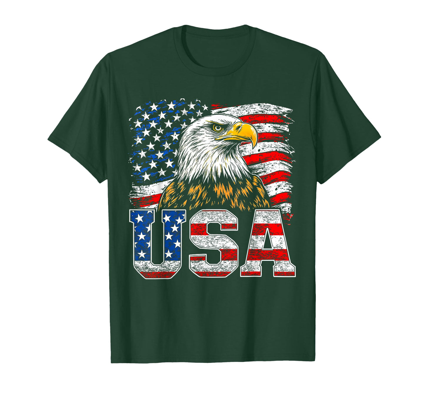 USA American Flag Bald Eagle 4th of July Patriotic Men Women T-Shirt