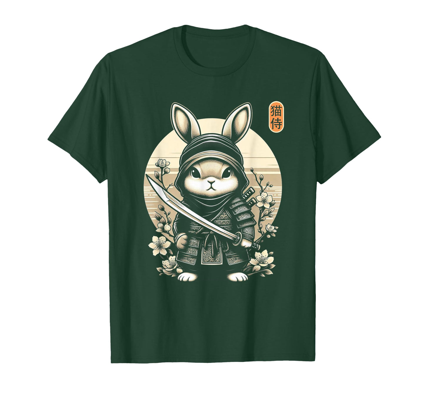 Japanese Samurai Ninja Rabbit Tattoo Japanese Kawaii Art T-Shirt